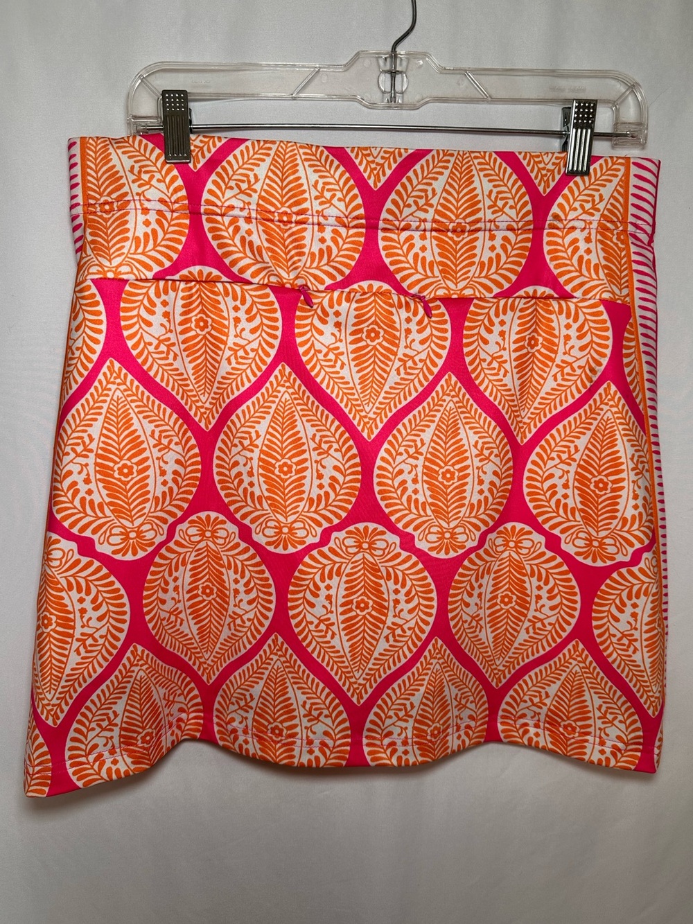 Gretchen Scott Arabesque Skippy Skort Pink Orange Jersey Golf Tennis L - Picture 2 of 7